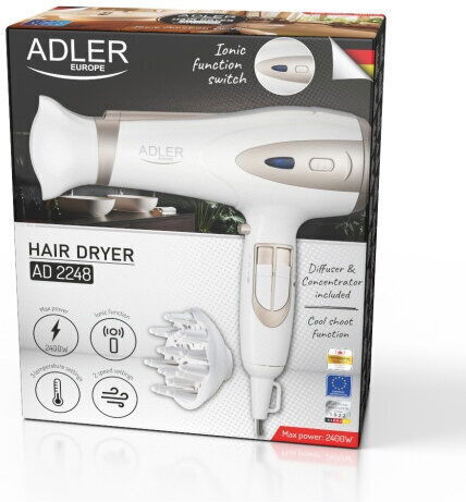 Adler Ionic Hair Dryer with Diffuser 2200W