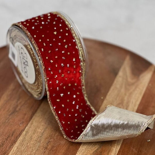ED Collection Christmas Ribbon Red 450x4.5cm 1pc