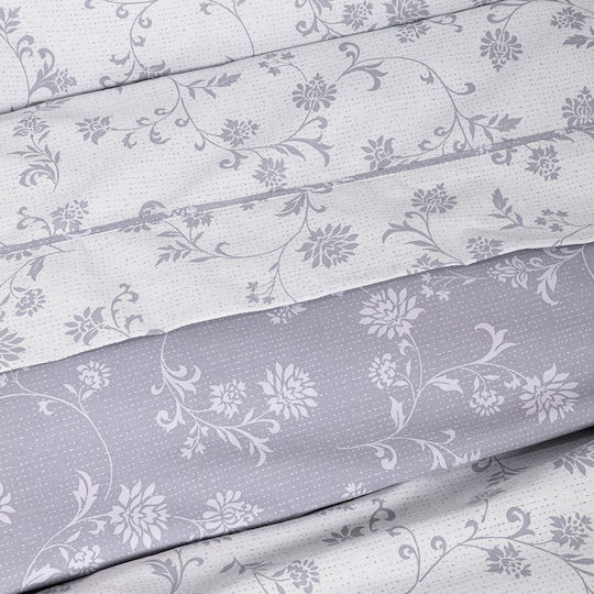 Nima Sheet Sets Queen with Elastic 160x200+32cm. Sirena Grey, Lilac 4pcs