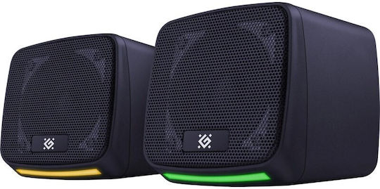 Defender J3 Ηχεία Υπολογιστή 2.0 με RGB Φωτισμό και Ισχύ 6W Μαύρα