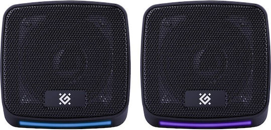 Defender J3 Ηχεία Υπολογιστή 2.0 με RGB Φωτισμό και Ισχύ 6W Μαύρα