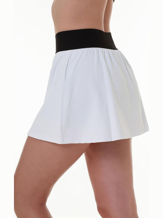 Pure Elegance Fustă Albă de Tenis Albă
