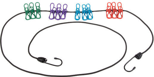 Elastic Washing Line Rope 12 Clothespins Ideal for Travel & Outdoor Use
