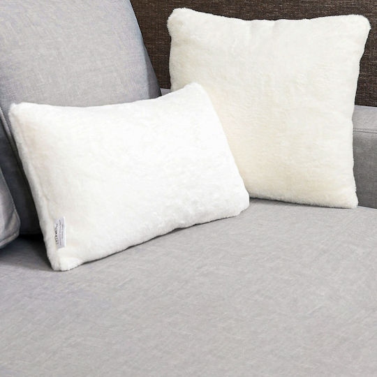 Sofa-Kissen Aus Pelziger Ecru 30x50cm