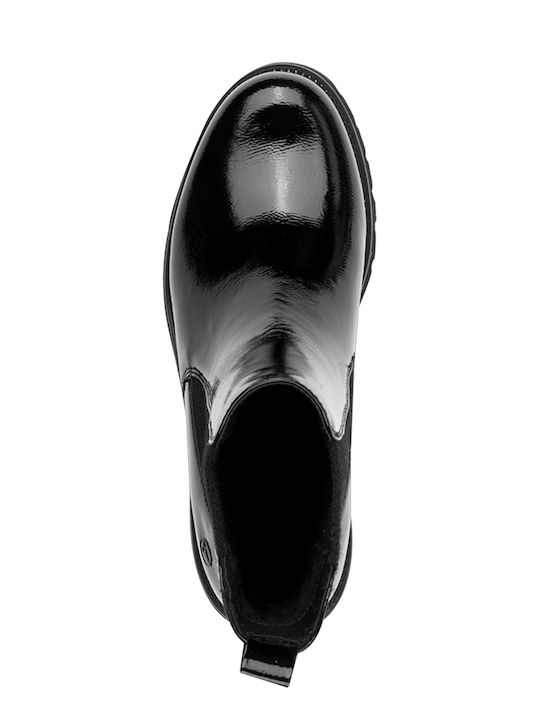 Stiefeletten Damen aus Lackleder Schwarz