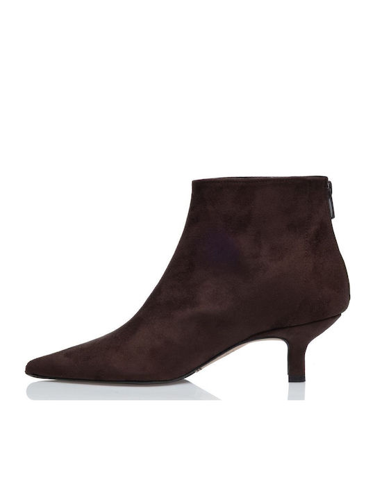 Suede Women's Ankle Boots Brown