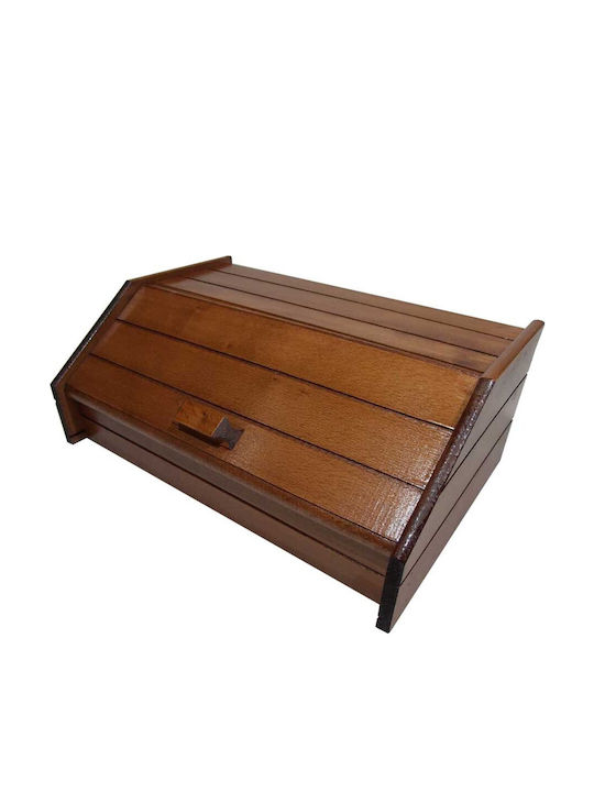 Homestyle Bread Box with Lid Wooden Brown 42x28x17.5cm