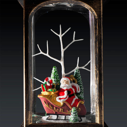 Lampion De Crăciun Cu Baterie Holly 25x9 Cm Moș Crăciun În Sanie