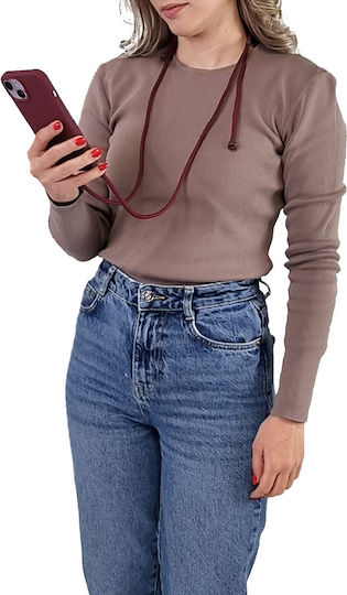 Silicone Case Neck Strap Carryhang Sonique Xiaomi Xiaomi 14t Burgundy