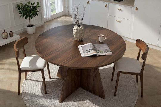 Virella Τραπεζαρίας Walnut 120x120x75εκ.