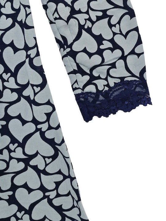 Ustyle Winter Damen Nachthemd Blue