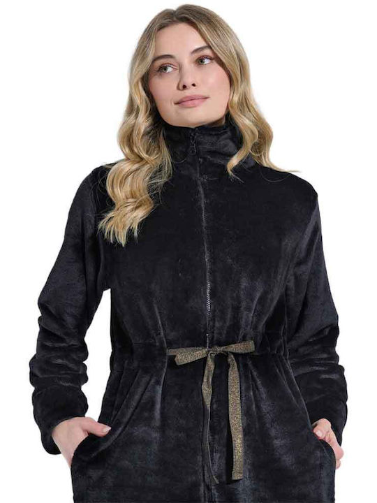 Jeannette Lingerie Зимна Дамска Халат Black