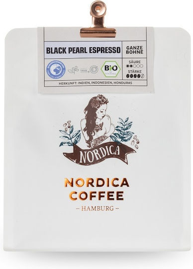 Nordica Coffee Καφές Espresso India Black Pearl Caramel σε Κόκκους 250gr