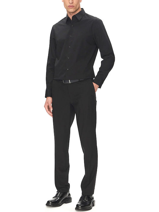 Long-sleeved Cotton Shirt Black