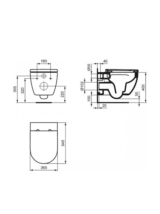 Ideal Standard Λεκάνη Κρεμαστή Rimless με Κάλυμμα Soft Close Λευκή 8014140520801 Ideal Standard Λεκάνη Κρεμαστή Rimless με Κάλυμμα Soft Close Λευκή 8014140520801