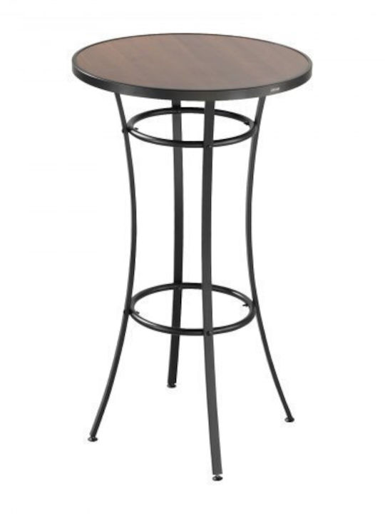 Outdoor Bar Free Standing Metal Table Black 60x60x101cm