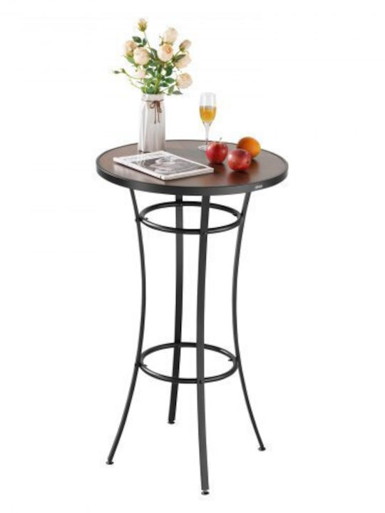 Outdoor Bar Free Standing Metal Table Black 60x60x101cm