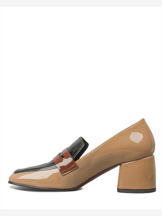 Leather Women's Loafers in Brown Color