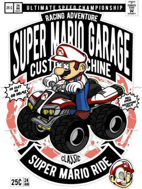 Oversized T-shirt Mario Ride Pop Culture White Oversized T-shirt Mario Ride Pop Culture White