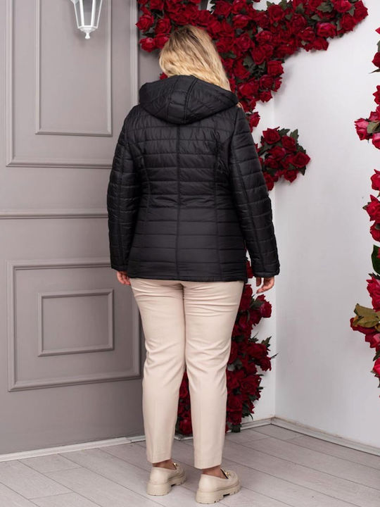 Women's Lifestyle Jacket for Winter with Hood Black