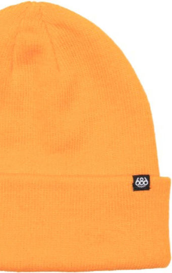 Beanie Unisex Σκούφος Πλεκτός σε Πορτοκαλί χρώμα