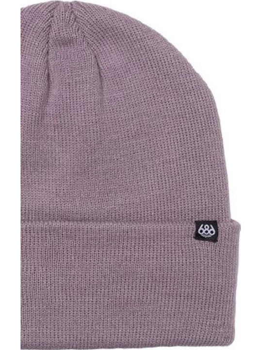 Beanie Unisex Σκούφος Πλεκτός σε Μωβ χρώμα