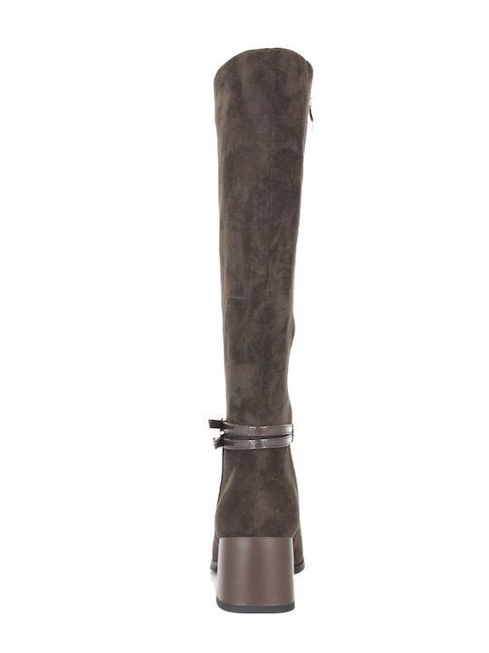 Suede Women's Boots Barwik Brown