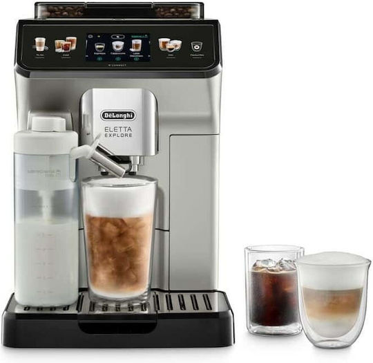De'Longhi Eletta Explore Automatic Espresso Coffee Machine 1450W Pressure 15bar with Grinder Silver ECAM 450.65.S