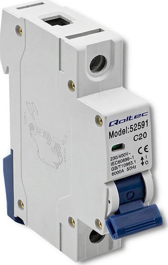 Qoltec Μονοπολικός Διακόπτης Ράγας 20A