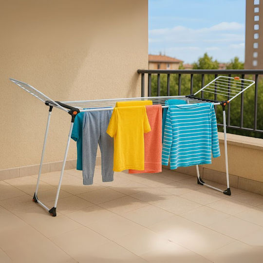 Vesta Drymax Folding Floor Metallic Clothes Drying Rack with Wheels with Hanging Length 30m