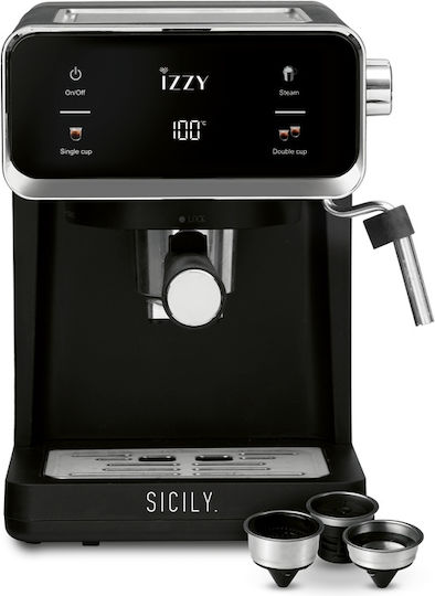 Izzy IZ-6017 Automatic Espresso Machine 1000W Pressure 20bar Black