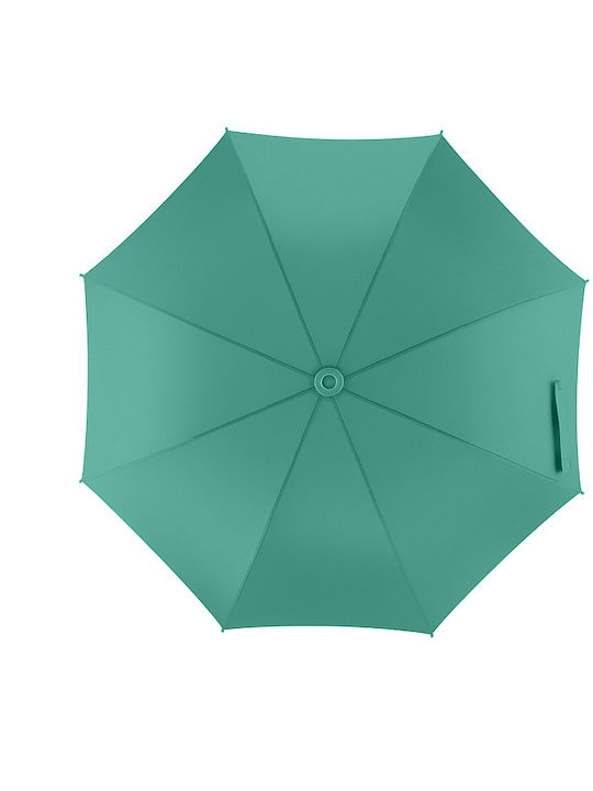Rain Automatic Umbrella with Walking Stick Turquoise