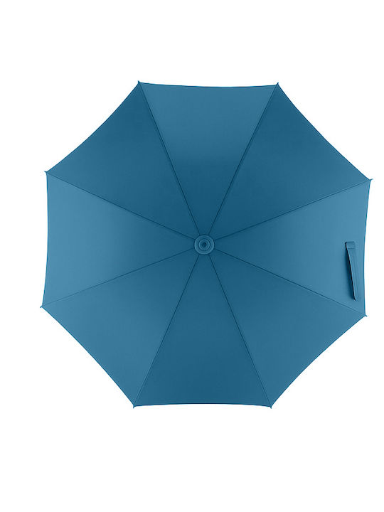 Rain Automatic Umbrella with Walking Stick Light Blue