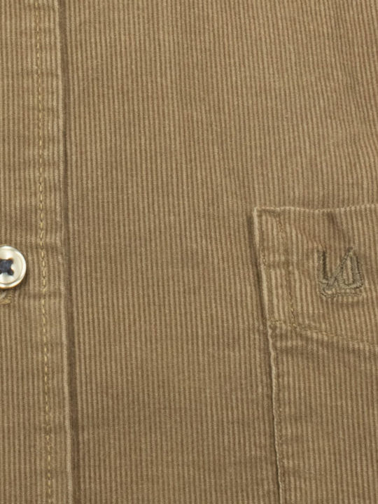Long-sleeved Corduroy Shirt Beige