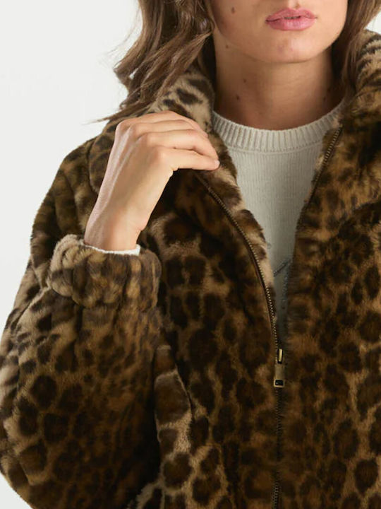 Aveline Women's Short Fur Leopardy