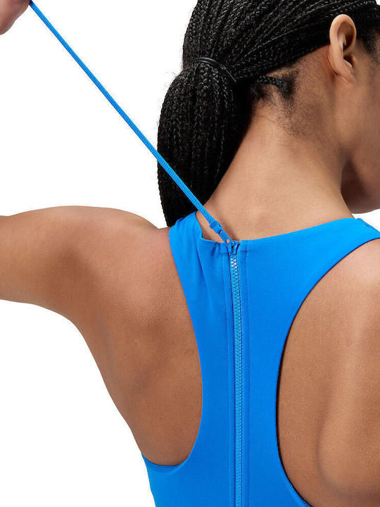 Activewear Swimsuit with Zipper Lagoon Blue Blue