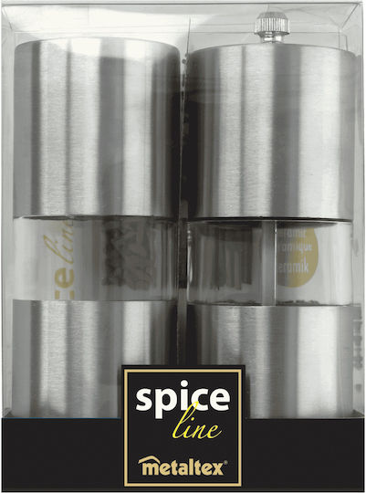 Metaltex Set Manual Spice Mills Inox in Argint color 13cm 2buc