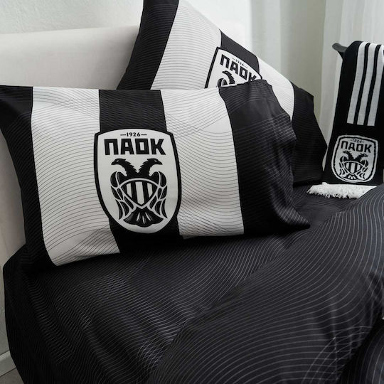 Vesta Home Σετ Παιδική Παπλωματοθήκη Μονή με Μαξιλαροθήκη Βαμβακερή Μαύρη 170x240εκ.
