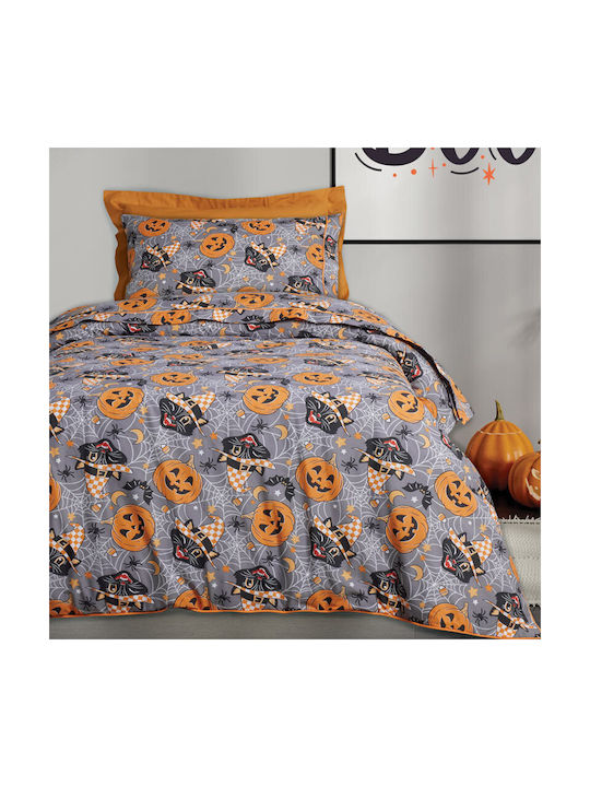 Das Home 4968 Комплект Детски Плик за Завивка Единичен с Калъфка Grey, Orange 160x240бр