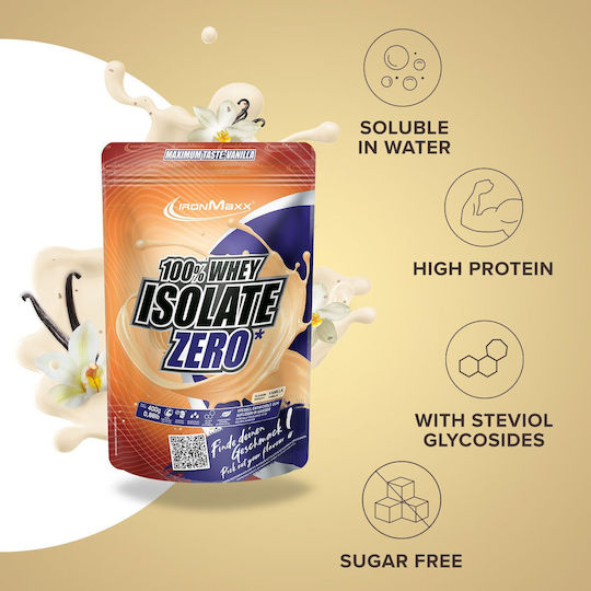 IronMaxx 100% Whey Isolate Zero Protein Whey Lactose Free with Flavor Vanilla 400gr