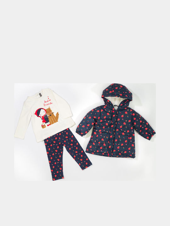 Kids Casual Short Coat with Hood Blue