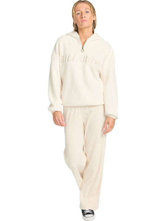 Ready To Go Winter Women's Fleece Blouse Long Sleeve with Zipper White