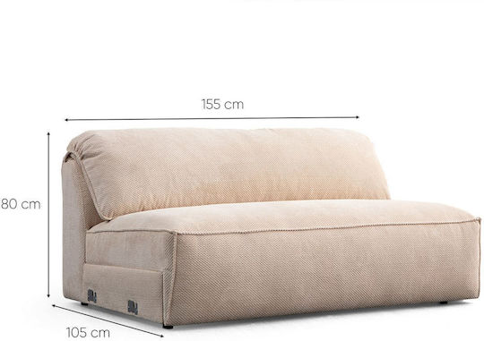 Flamingo Corner 1 Corner Couch Cream 335x385x80 cm