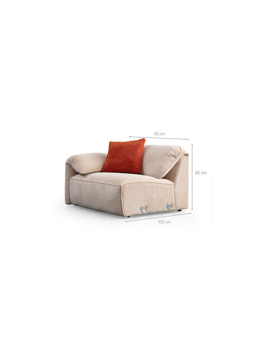 Flamingo Corner 1 Corner Couch Cream 335x385x80 cm