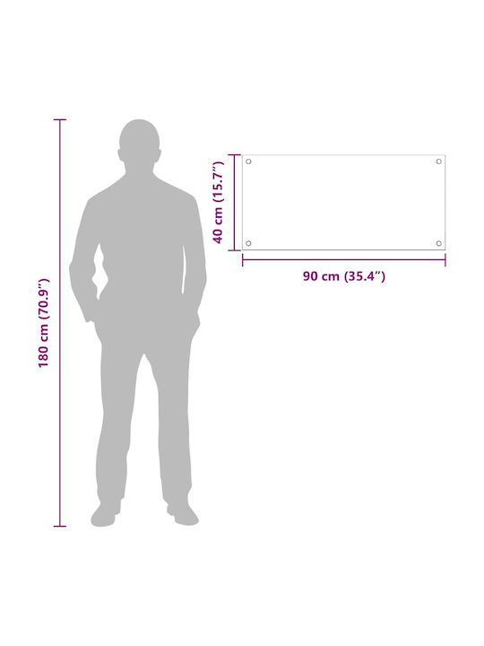 vidaXL Rectangular Glass Back Dark Gray 90x40cm 3415464 2 Pieces