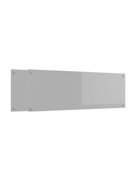 vidaXL Rectangular Glass Back Open Gray 120x40cm 3415503 2 Pieces