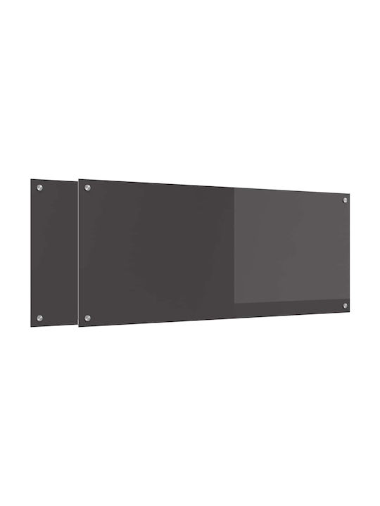 vidaXL Spătar Rectangular din Sticlă Gri Închis 120x50cm 3415510 2 bucăți
