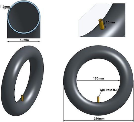 Schlauch Elektroroller Ewheel 10x2 Vr Schwarz