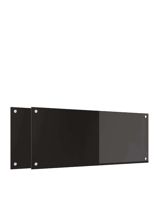 Vidaxl Kitchen Back Panel Black 100 x 40 x 0.8 cm Tempered Glass