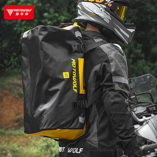 Motowolf Motorcycle Tail Bag Waterproof 66L Black/Red